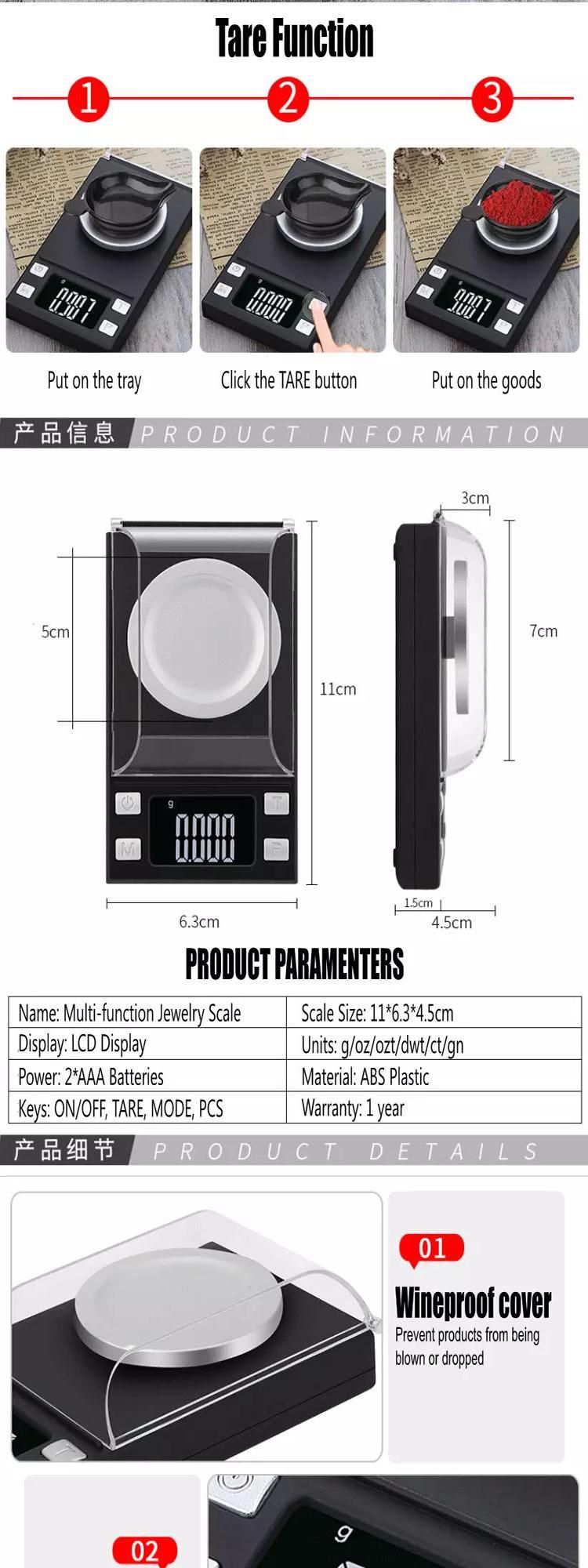 Gold Pocket Kitchen Scale Jewelry Weighing Scale