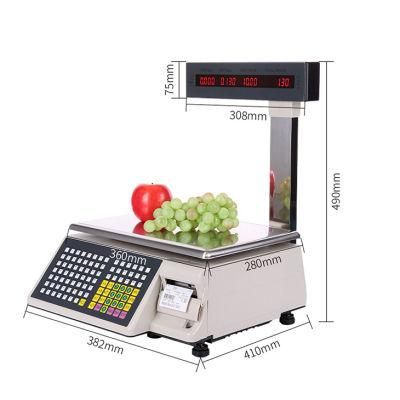 Shopping Markets 30kg Platform Scale Electronic Barcode Printing Scales