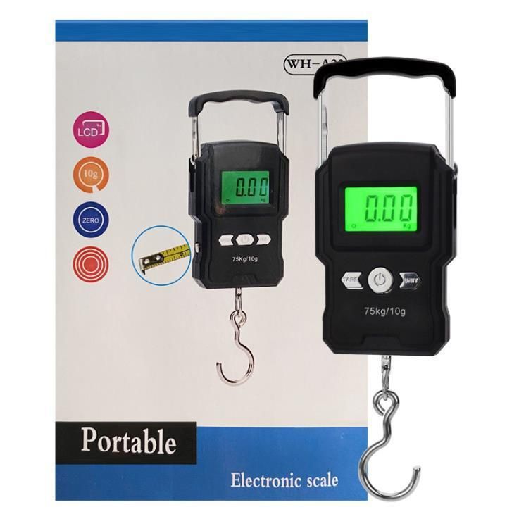 Weiheng 75kg Mini China Electronic Portable Luggage Hanging Scale with Ruler