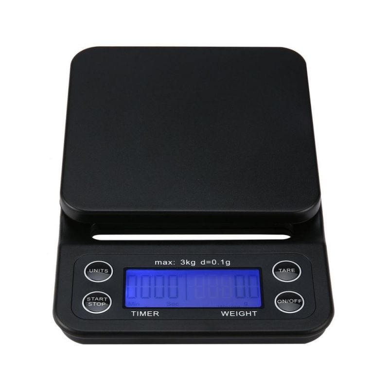 Portable 3kg/0.1g Drip Coffee Scale with Timer New