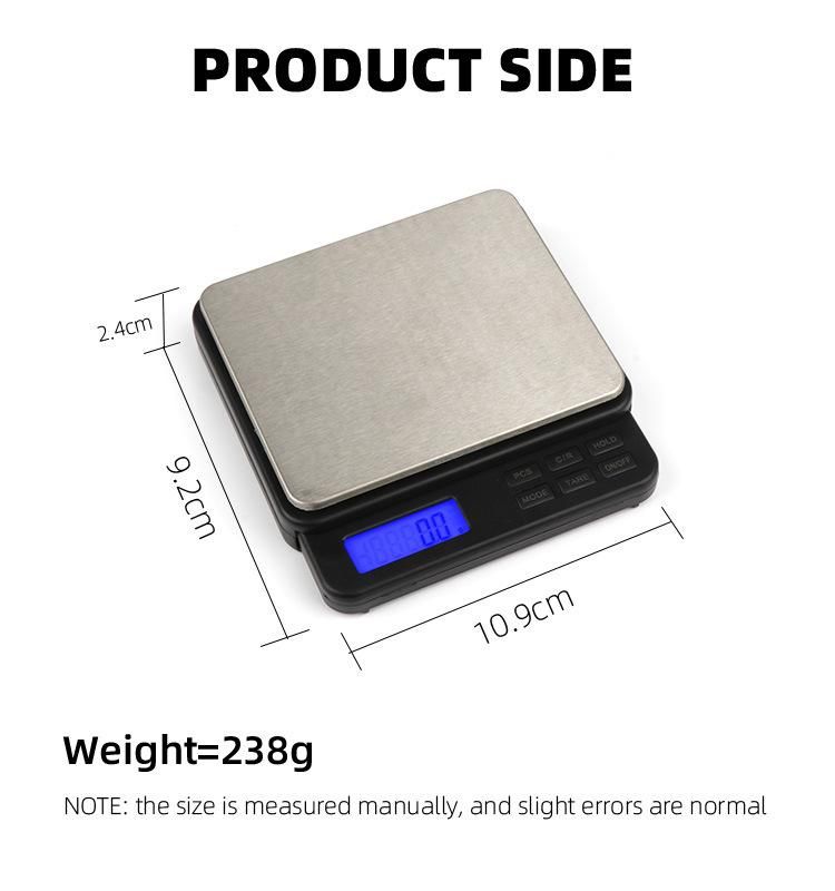 Dual Range 1000g/0.01g 2000g/0.1g Precision Electronic Pocket Jewelry Scale Diamond