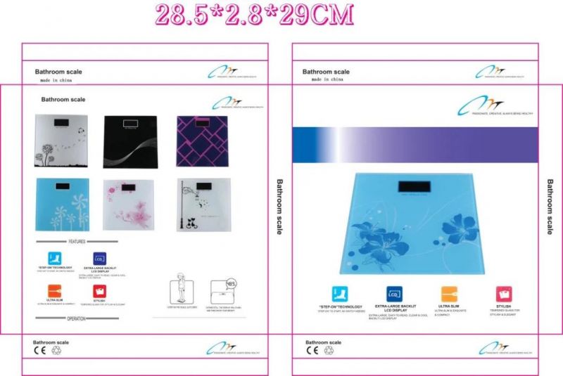 OEM 180kg/100g Glass Mechanical Electronic LCD Type Digital Bathroom Body Fat Weight Scale