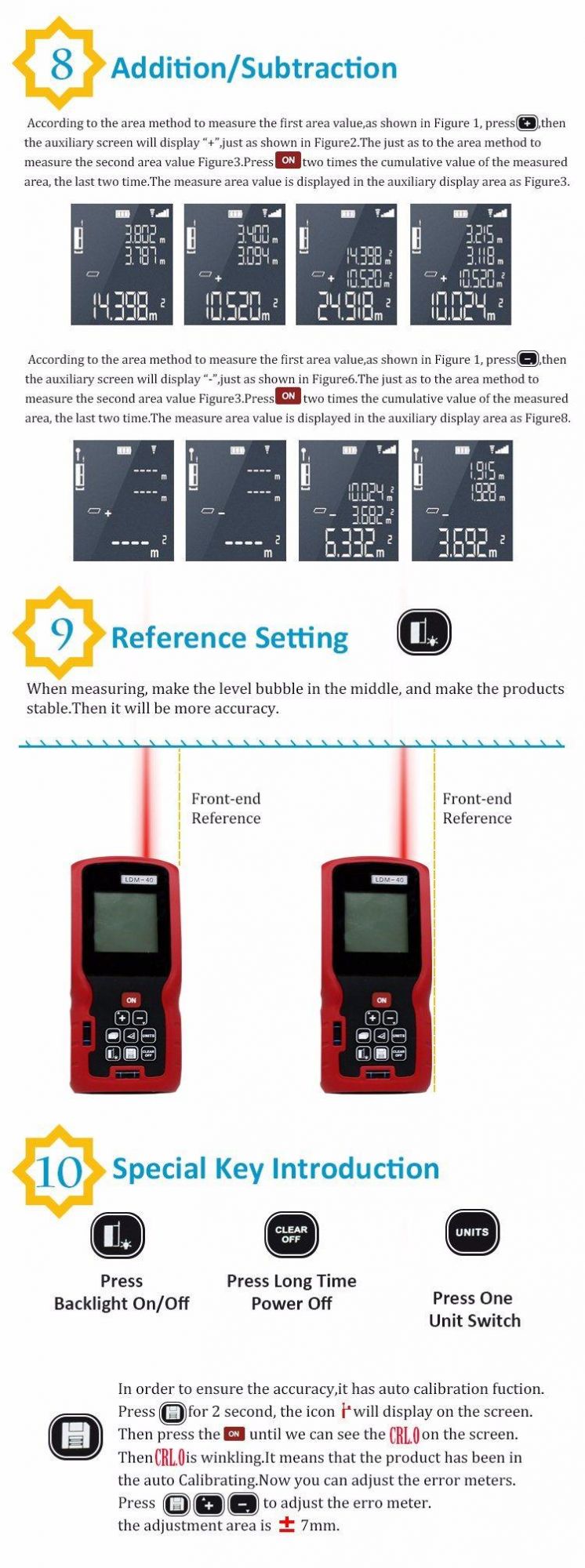 Laser Measure Distance Meter Ranging to 100m