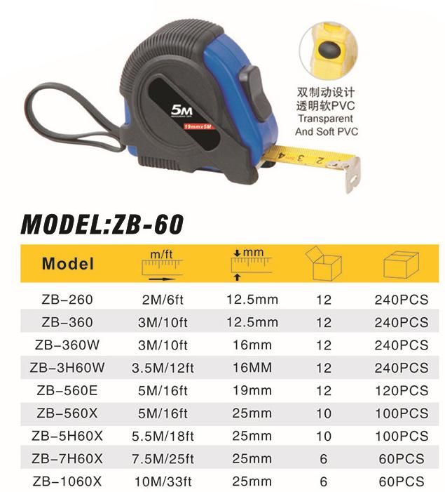 3m 5m ABS Automatic Button Precision Steel Tape Measure