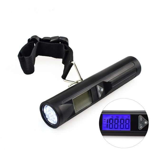 Durable LCD Electronic 8PCS LEDs Torch 50kg Hand Hanging Scale