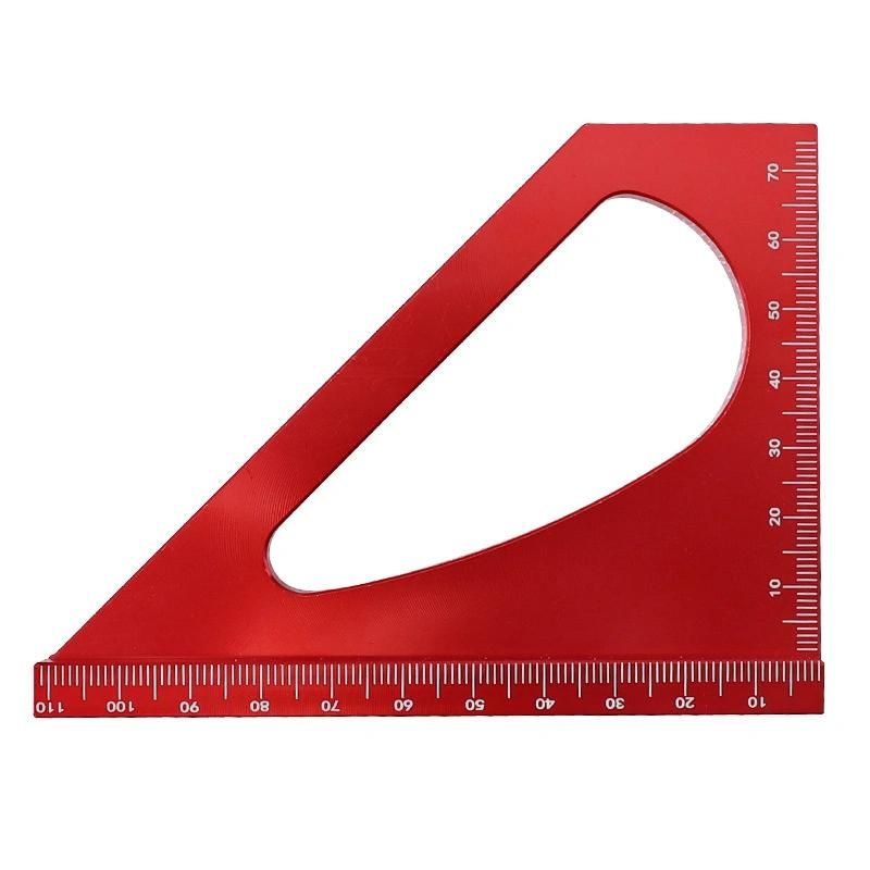 Multifunctional Scriber Angle Ruler Aluminum Alloy 45-Degree Angle Right-Angle Measuring Tool Woodworking Line Drawing Aids