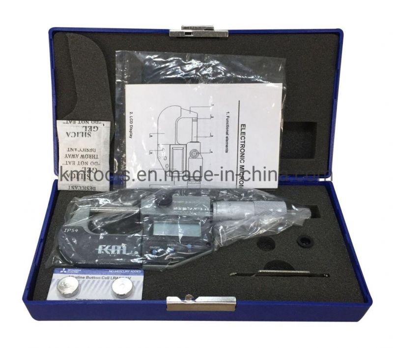 0-25mm/0-1′ ′ IP54 Electronic Digital Display Outside Micrometer DIN Standard