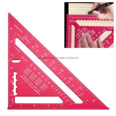 Pink 7 Inch Professional Carpenter Square Aluminum Alloy Triangle Ruler
