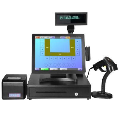 Ture Flat Screen Point of Sale Cash Registers with Msr / POS Computer Systems 15 Inch All in One Touch POS System 1024X768