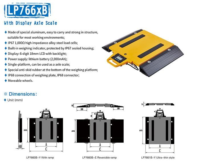 LCD Display Axle Truck Weighing Scale with Wheels