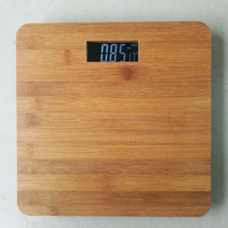 Environment-Friendly New Design Digital LCD Display Bathroom Scale with Bamboo Platform