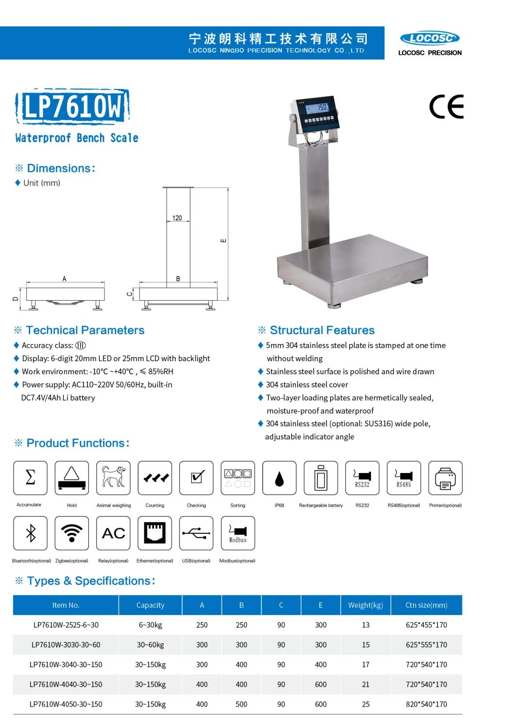 LCD Waterproof Bench Scale with Ntep Approval