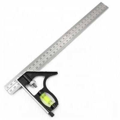 Adjustable Professional Resolution Stainless Steel Angle Combination Try Square Combination Rolling Metric Ruler Hand Tool