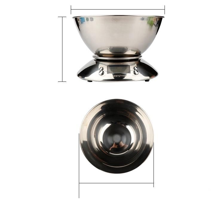 New Factory Stainless Steel Kitchen Food Weighing Scale with Bowl
