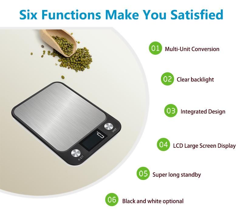 Electronic Food Scale Digital Household Kitchen Weighing Scale 5kg