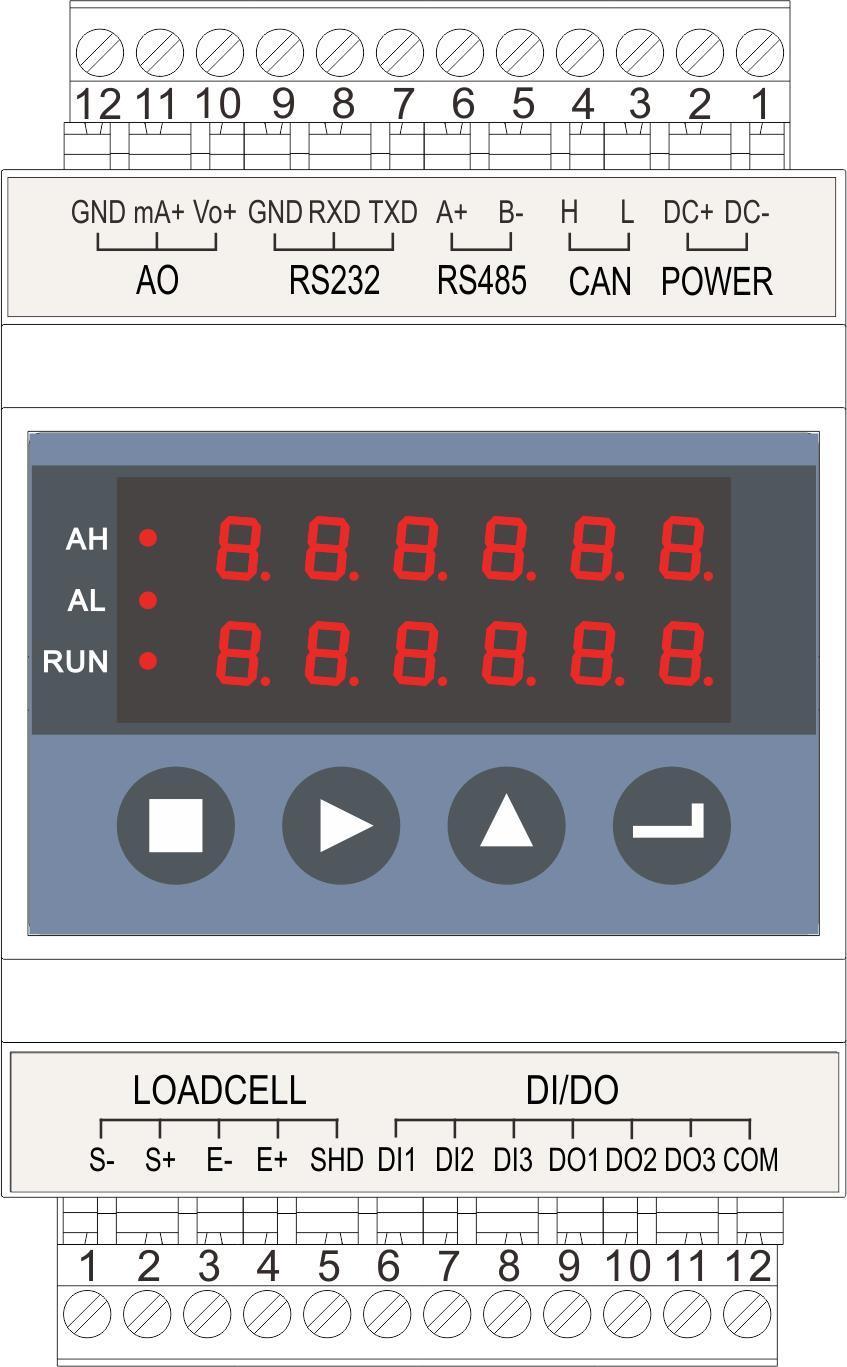 Supmetr Dinrail Digital Weighing Controller Module 24 Bit High Precision