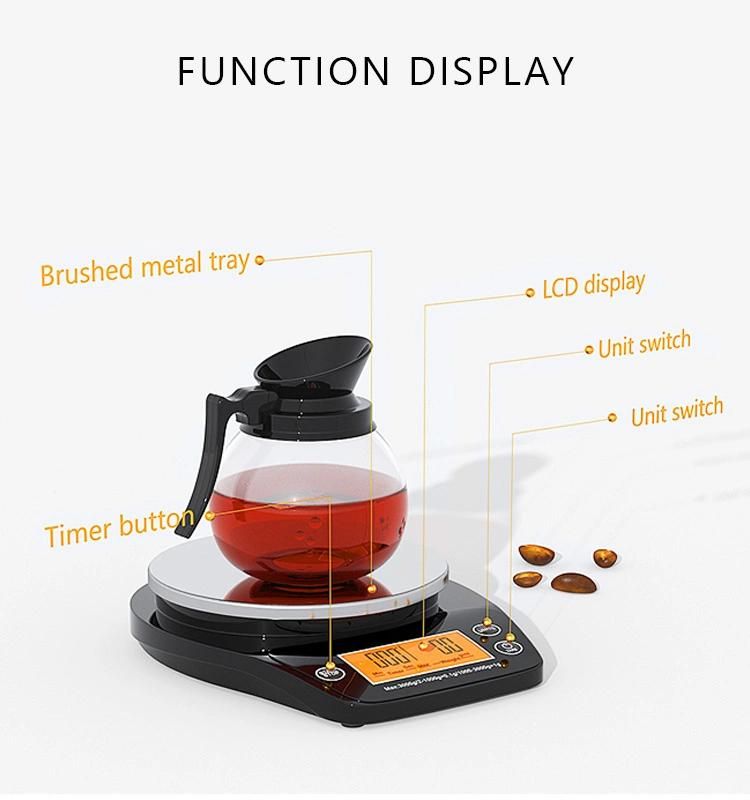 Factory Selling High-Precision Multi-Function Electronic Weighing Coffee Scale