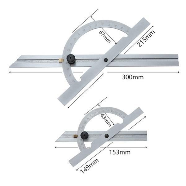 Protractor 10-170° Angle Ruler Industrial Grade Adjustable Stainless Steel Angle Gauge Woodworking Angle Ruler