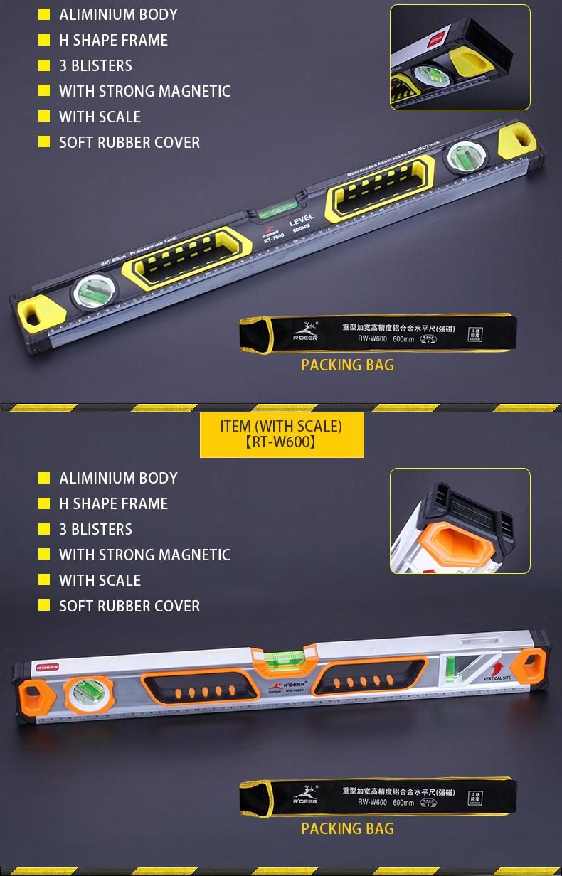 ABS Plastic Torpedo Level with Side View Vial and Magnetic Base (230mm)