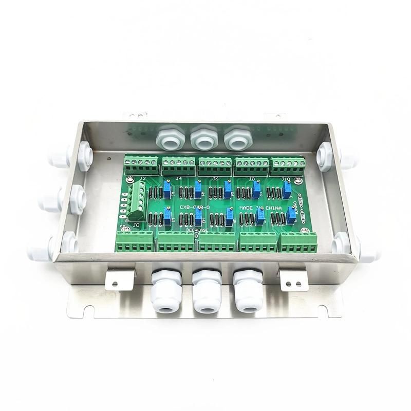 10-Channel 10-Wire Load Cell Summing Digital for Floor Scale Stainless Steel Weighing Junction Box (BRS-JC010)