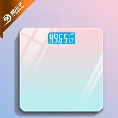 Hot Sales Scale Body Fat Scale with R30 High Tempered Glass Platform LED Hidden Screen Displays Compliant for CE, RoHS