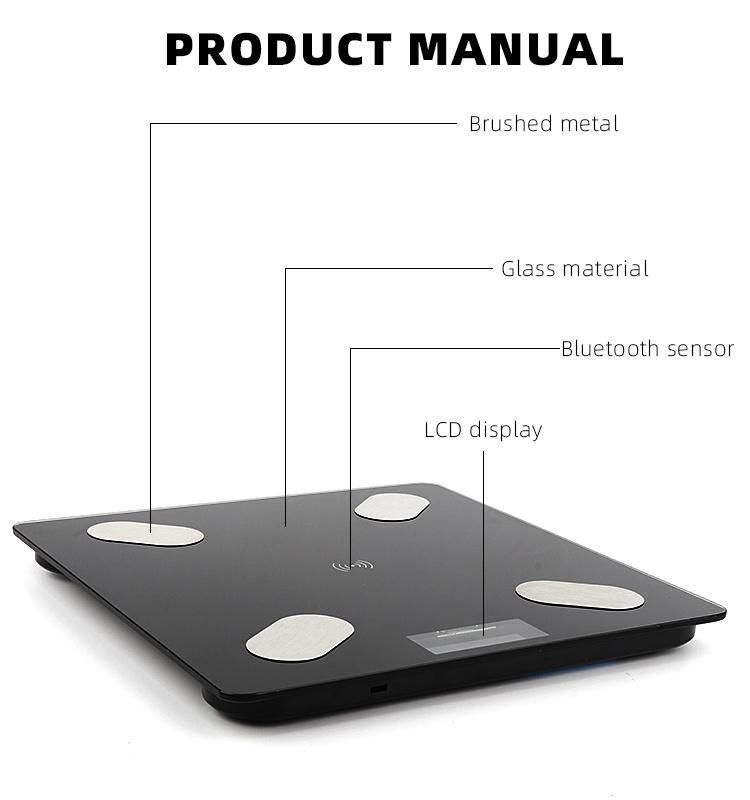 China High Quality Digital APP Bluetooth Body Fat Scale 180kg