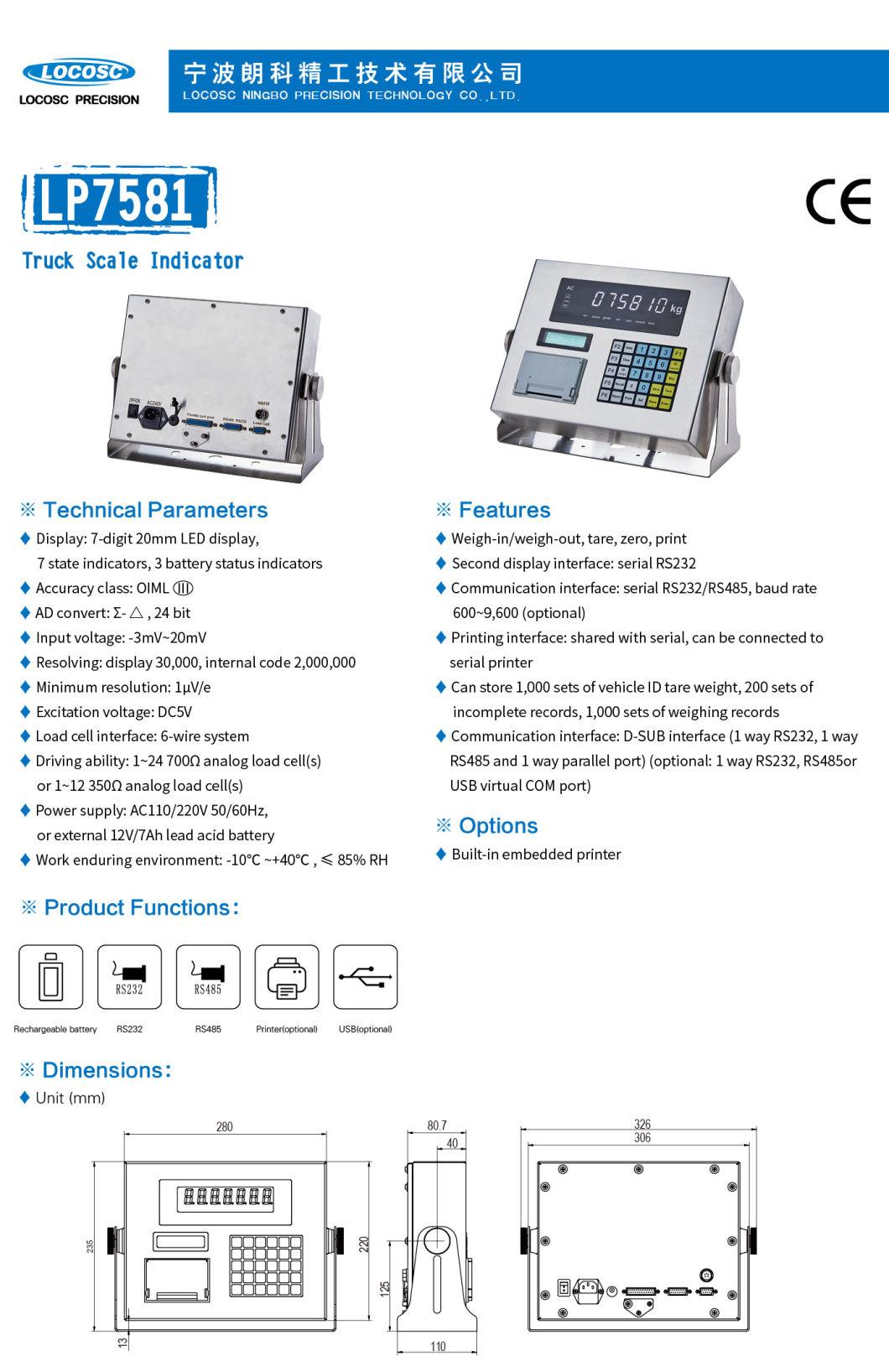 High Performance Truck Scale Weighing Indicator