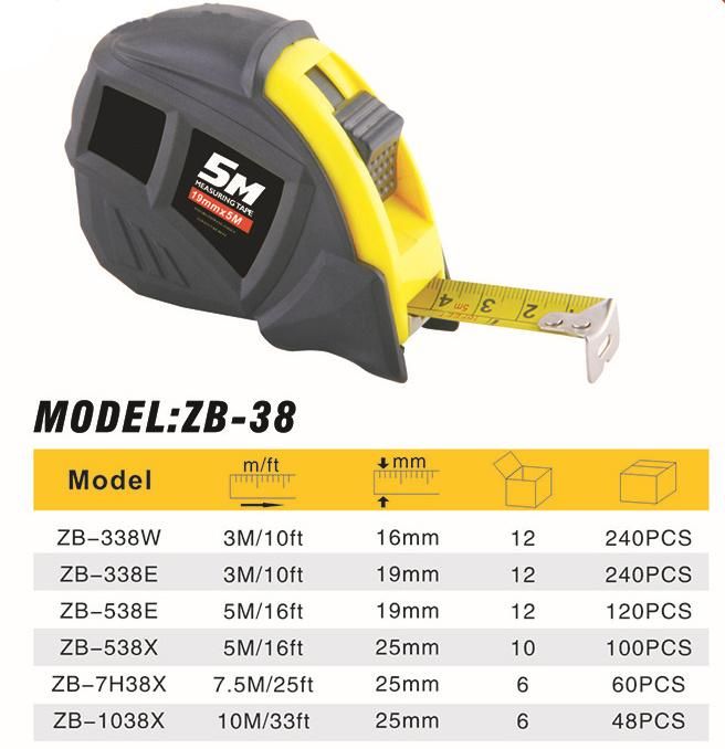 3m 5m ABS Automatic Button Precision Steel Tape Measure