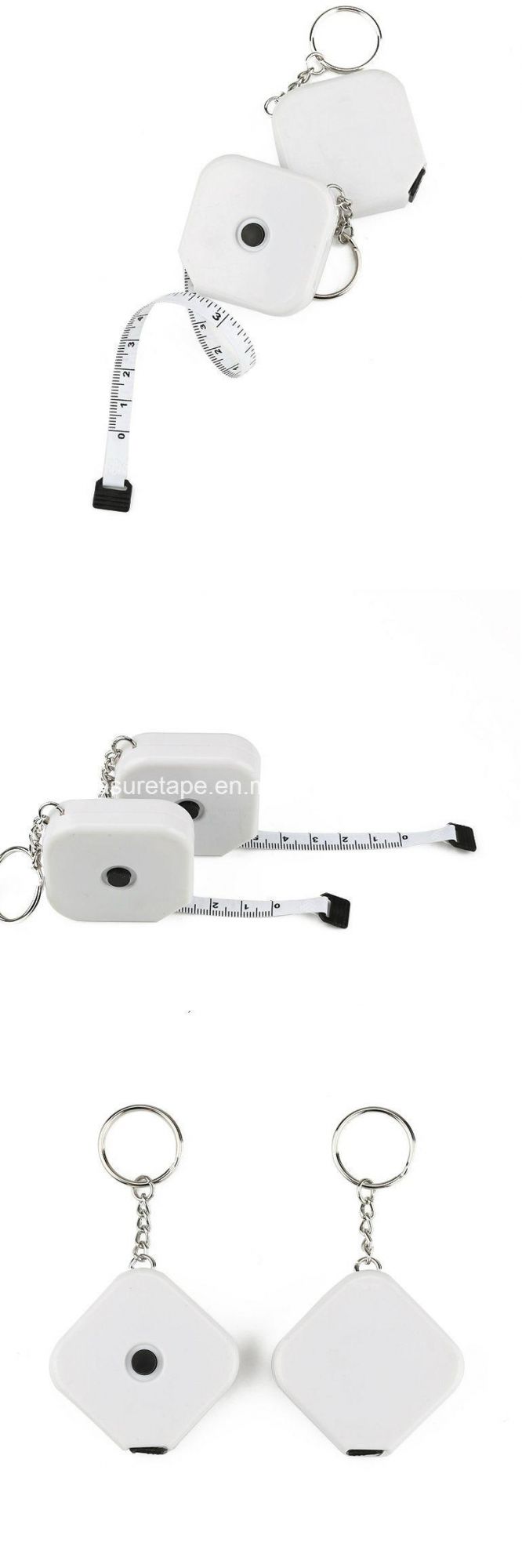 OEM White 60 Inch Custom Printed Logo Square Mini Measure Tape