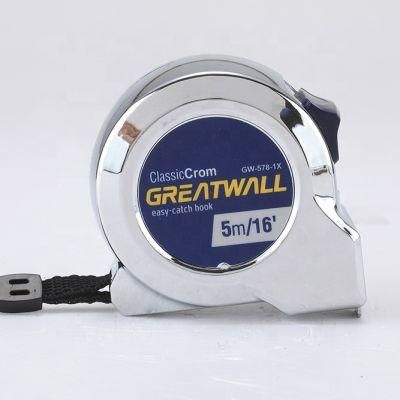 Chrome Plated 3m/5m /7.5m 8m Cheap Tape Measure Mater Measuring Tape