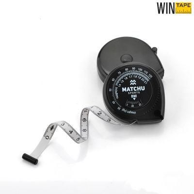 Custom Black Waterdrop Shape 1.5m BMI Measuring Tape