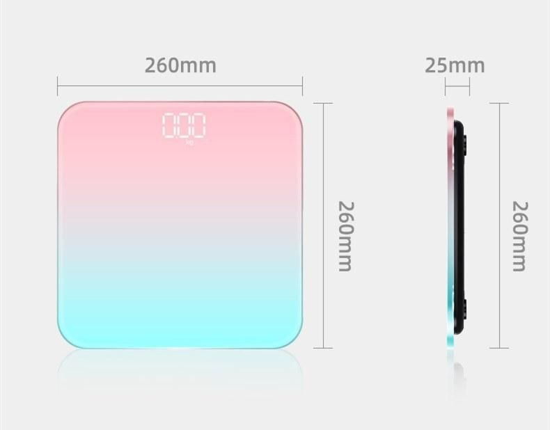 Hot Sales Scale Body Fat Scale with R30 High Tempered Glass Platform LED Hidden Screen Displays Compliant for CE, RoHS