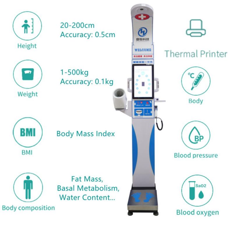 Digital Human Body Height and Weight Machine with Fat Measurement for Hospital