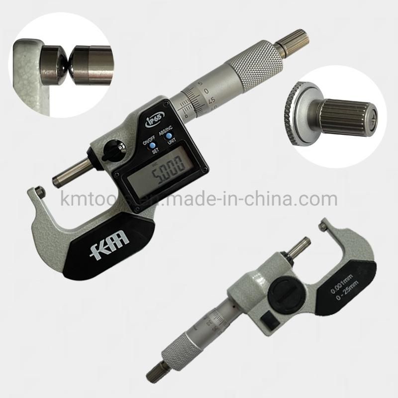 Km Brand 0-25mm IP65 Electronic Digital Tube Micrometer