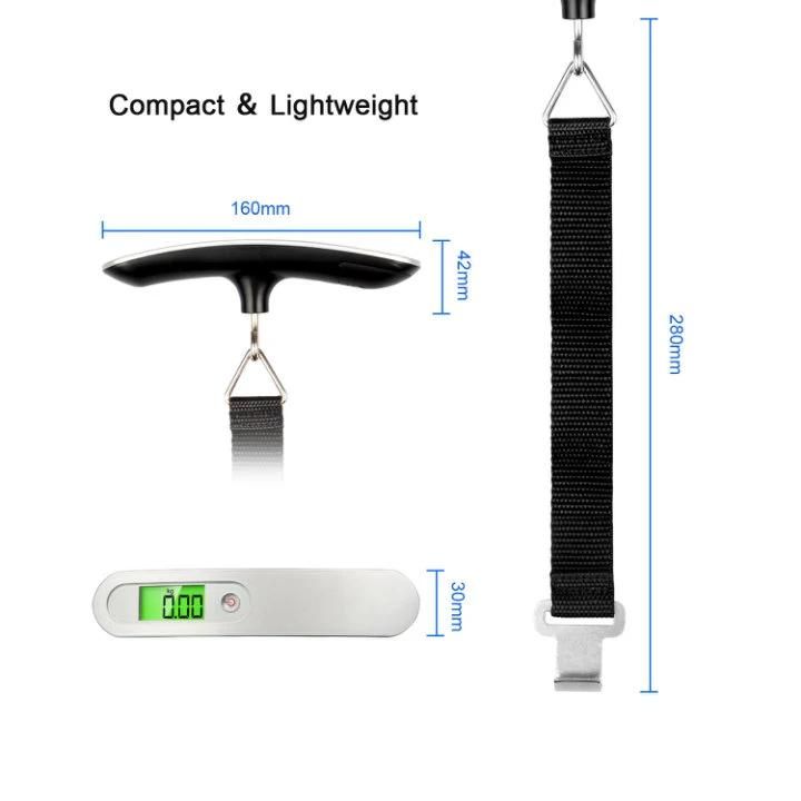 Portable 50kg LCD Electronic Hanging Pocket Scale with Data Hold