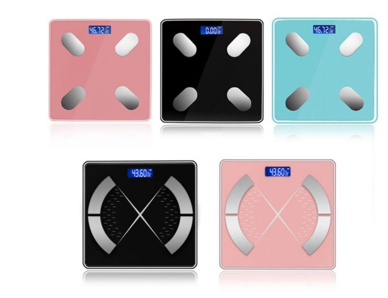 Bluetooth Connection Digital Body Scale with Blue LCD Display
