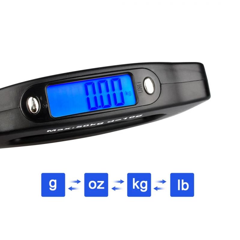50kg/10g Digital Portable LCD Electronic Luggage Scale for Travel Weighing