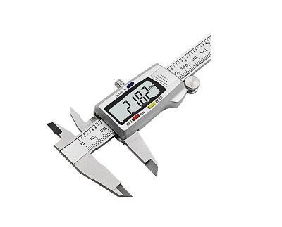 IP54 Electronic Digital Caliper 0-6&quot; Display Inch/Metric/Fractions Stainless Steel Body