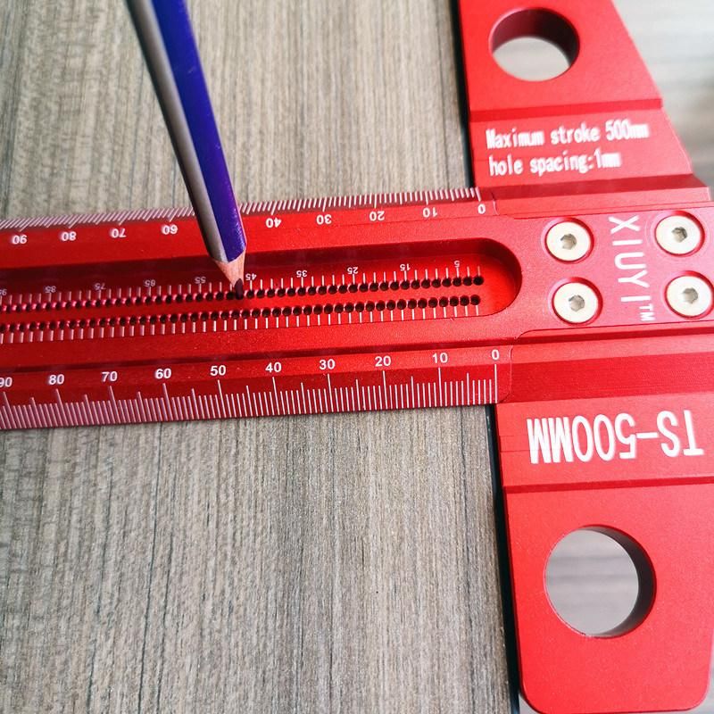 Woodworking Drawing Ruler, Square Ruler, Hole Ruler, Drawing Ruler, Multi-Function Ruler, Woodworking Tool