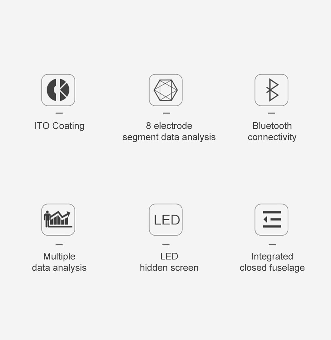 100g 0.2lb 8 Electrodes LCD Smart Connection APP Measure Calorie Composition Percentage Calculator Digital Body Fat Scale