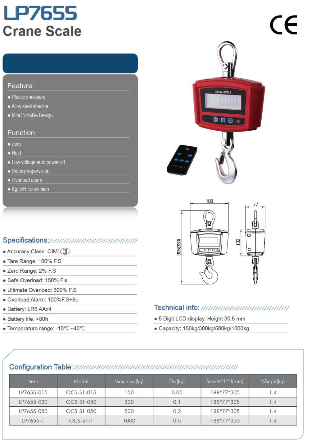 High Precision Powerful Longlasting Weighing Digital Hook Wireless Crane Scale