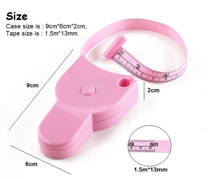 1.5 Meters Mini Pink Besopke Waist Cloth Retractable Tape Measure