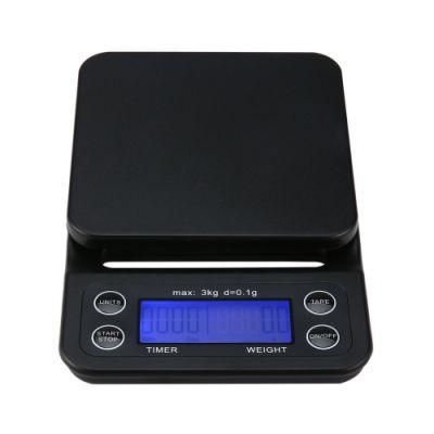 3kg/0.1g Drip Coffee Scale with Timer Kitchen Scale