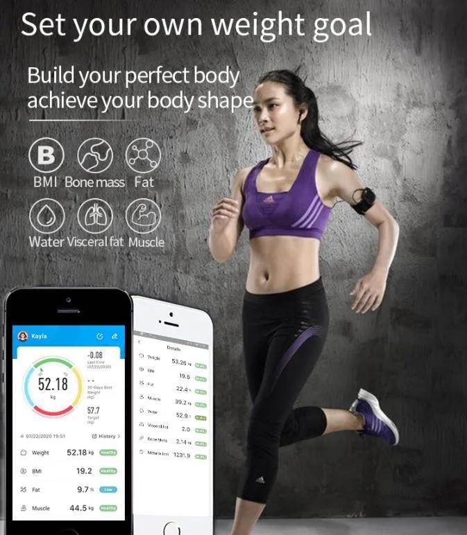 180kg Bluetooth Bathroom Fat BMI Smart Body Scale