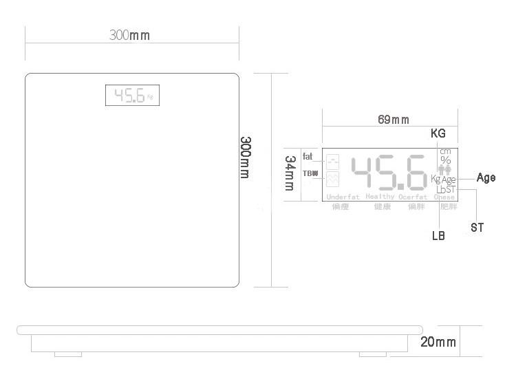 Body Weight BMI Function Electronic Body Fat Analyzer Scale
