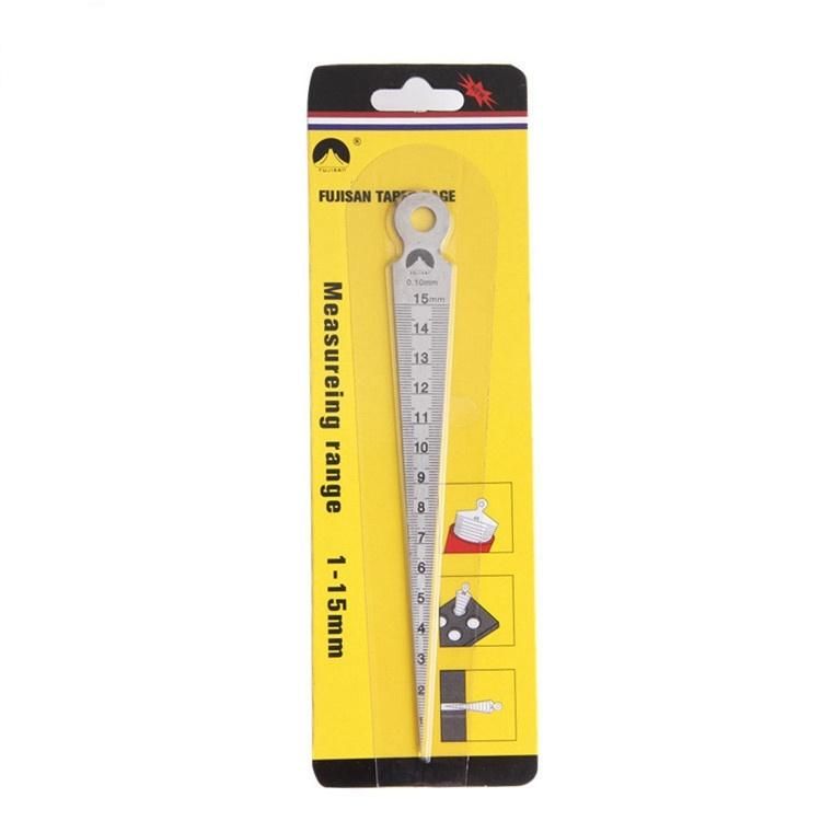 Mount FUJI Stainless Steel Gap Ruler Wedge-Shaped Feeler Tapered Ruler Inner Diameter Ruler Slope Ruler High Precision 1-15mm with Hole