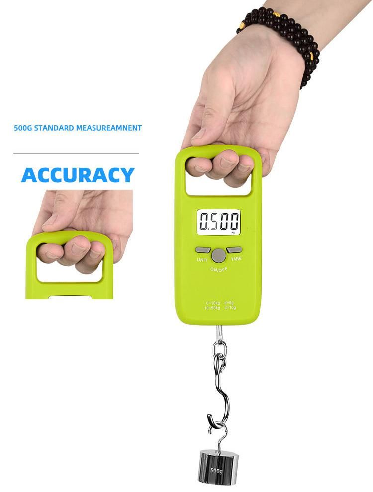 50kg 10g Mechanical Electronic Digital Fish Hook Hanging Travel Luggage Weighing Scale