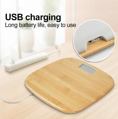 Eco-Friendly USB Charging Bamboo Digital Body Scale