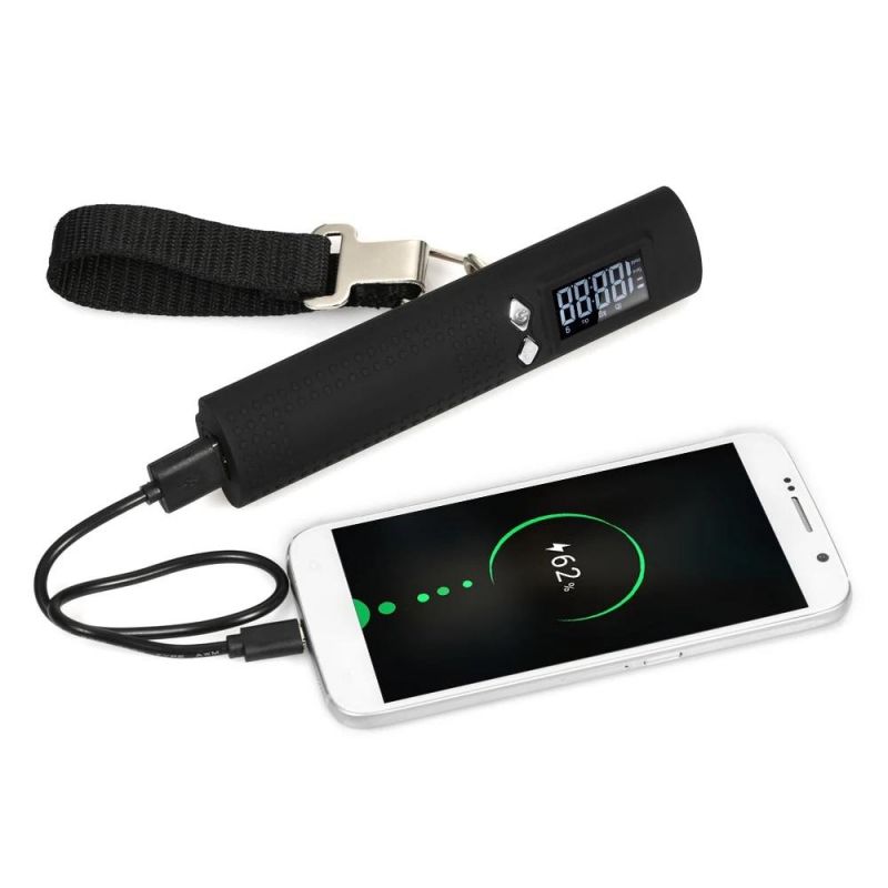 2-in-1 Rechargeable 2600mAh Power Bank Digital Luggage Scale for Suitcase