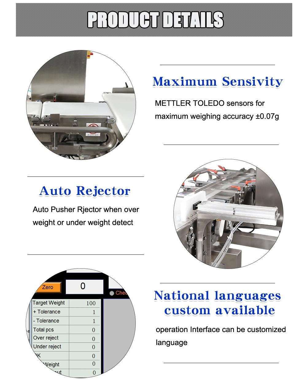 Industry Automatic Run Through Belt Check Weight Weighing Machine